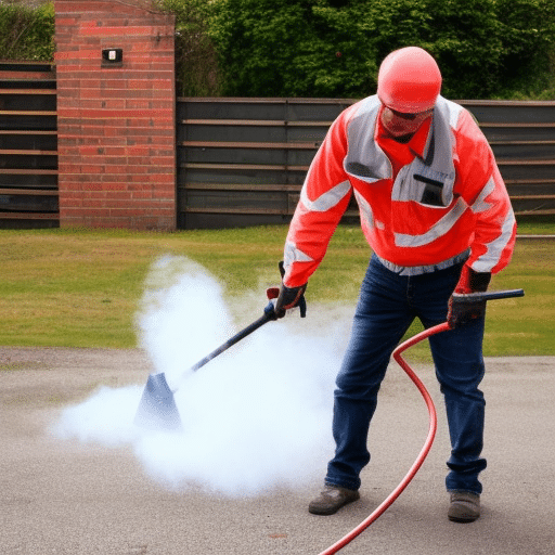 an equipment covered with smoke