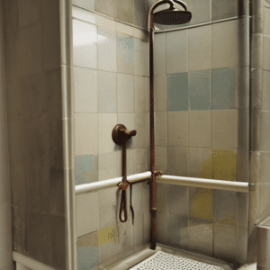 an old bathroom shower