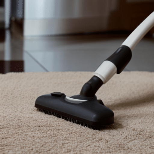 cleaning the carper using a Steam cleaner