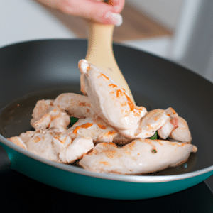 cooking chicken breast using frying pan