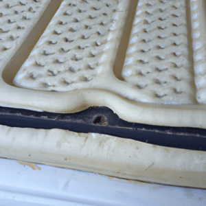 dirty bed with mould and mildew