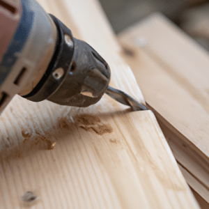 drilling the edge of the wood