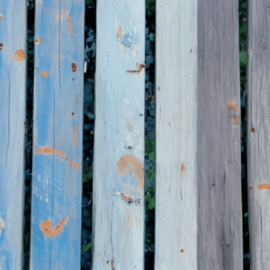 garden fence with damaged coating