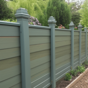 garden fence with grey coating