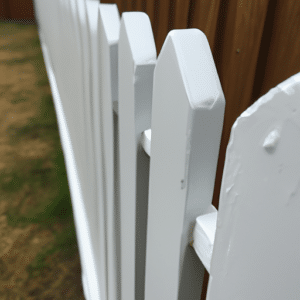 garden fence with white coating