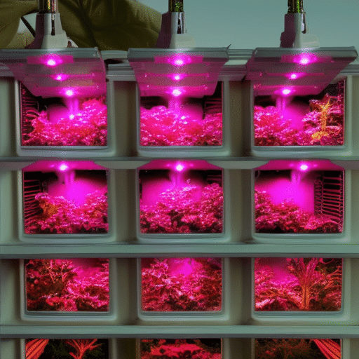 growing plants inside small plant boxes with light