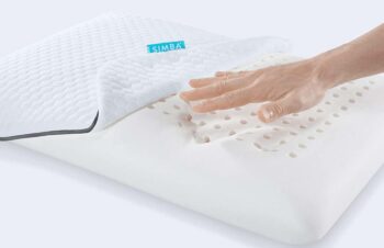 hand pushing on cushion made from a viscoelastic material