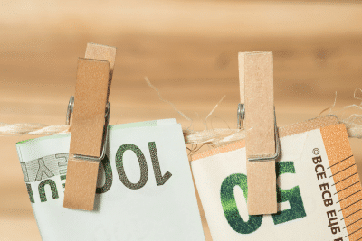 money in a clothes line