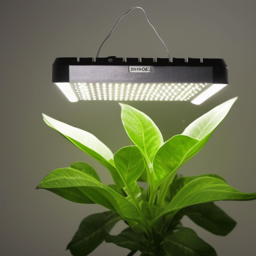 one square artificial light over a plant