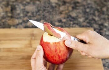 peeling an apple