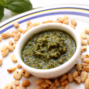 pesto in a small bowl