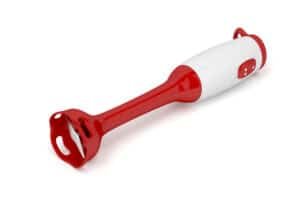 red and white hand blender