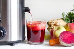 red juice in a glass