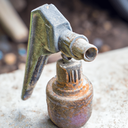 rusty nozzle of an equipment