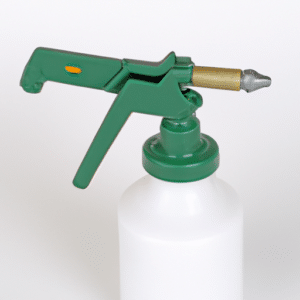 spray gun with white bottle storage