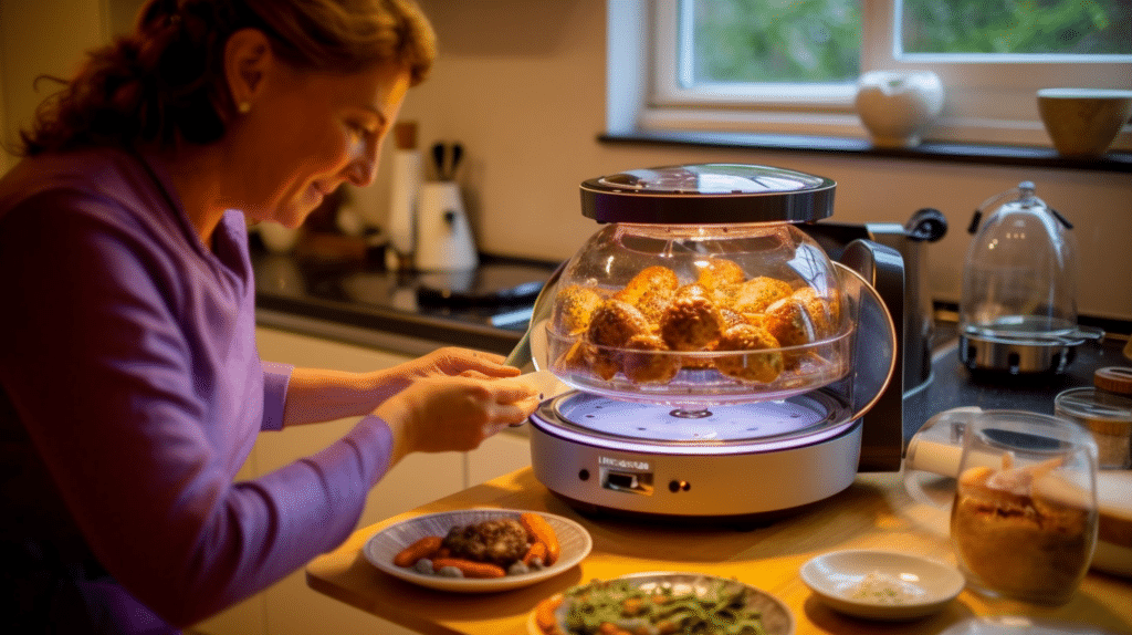 testing a halogen oven for frying chicken