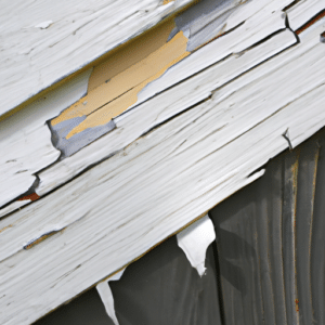 white paint starting to peel off