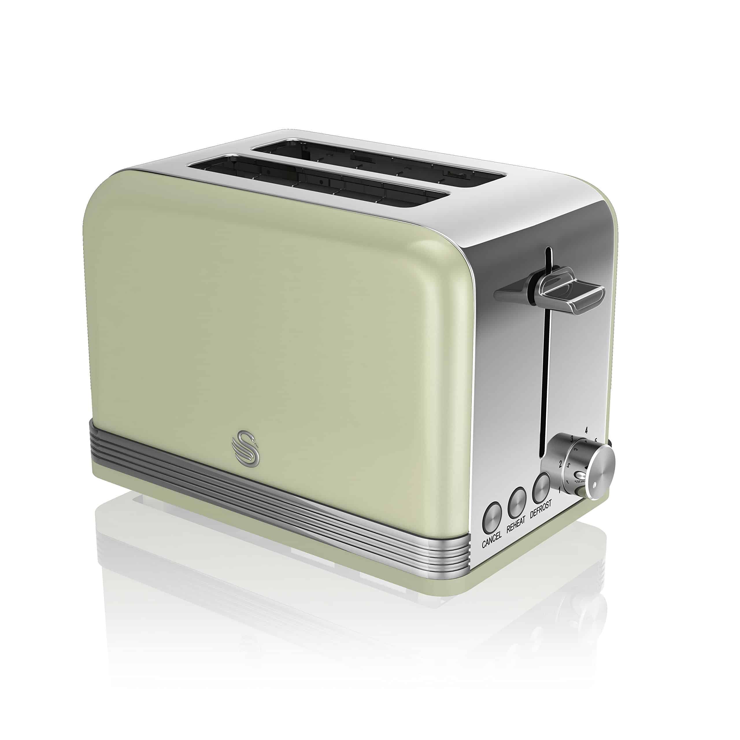 Swan 2 Slice Retro Toaster, Green
