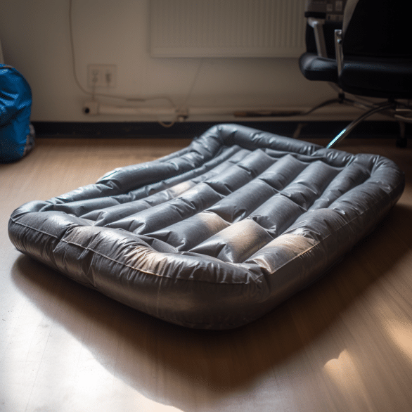 air mattress adds flexibility to bedroom space