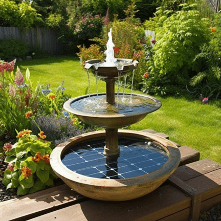 clean solar panel for uninterrupted fountain water flow