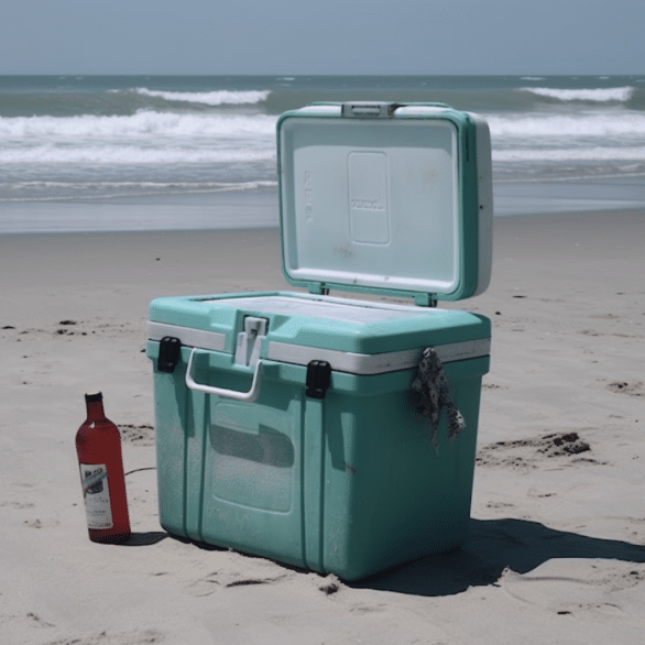 electric cool box keeps beach picnic refreshing