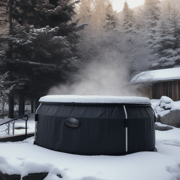 embrace the cold with an outdoor inflatable spa