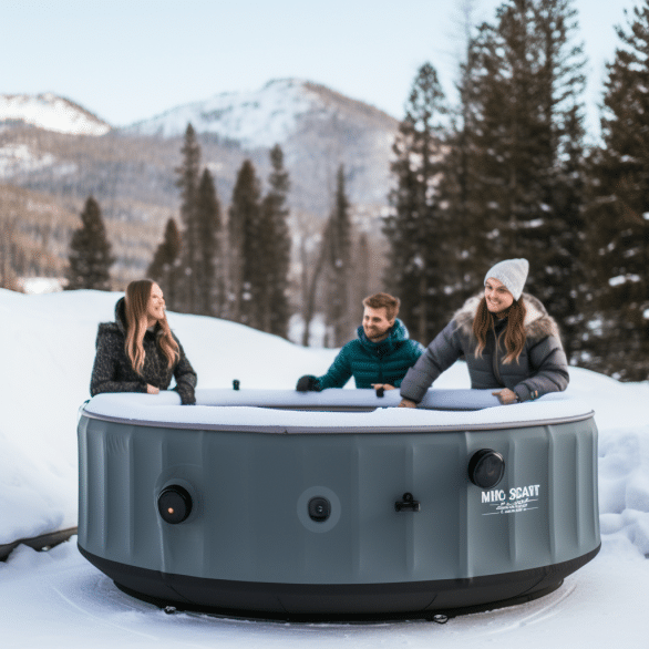 enjoy warm winter dips with an inflatable hot tub