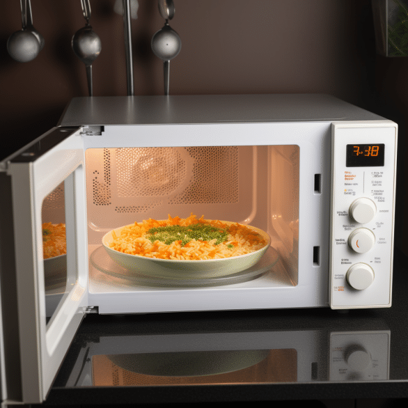 microwave heats food quickly saving time in the kitchen