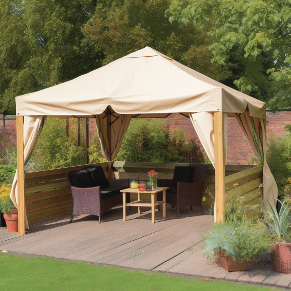 relaxing gazebo offers a peaceful haven in the garden