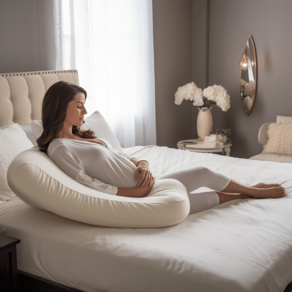 rest and support came effortlessly with her pregnancy pillow