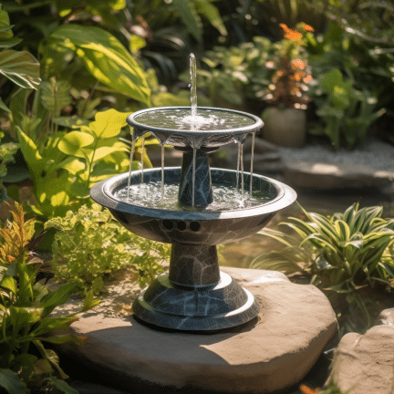the solar fountain lasts all day powered by the sun