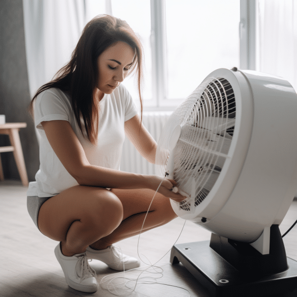 the woman cleans dusty electric heaters carefully