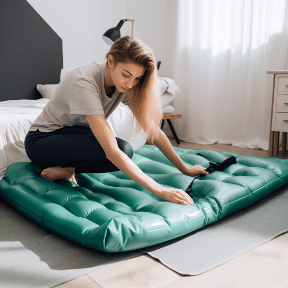 woman effortlessly fits the air mattress