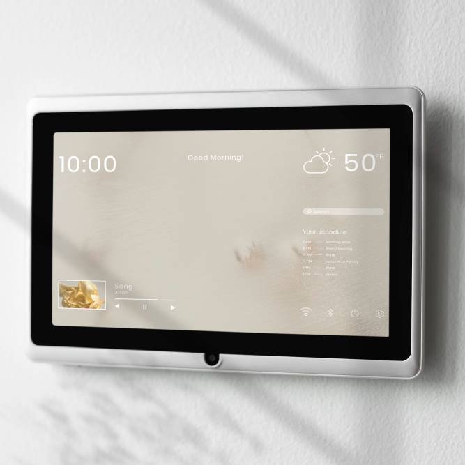 a home weather station on the wall