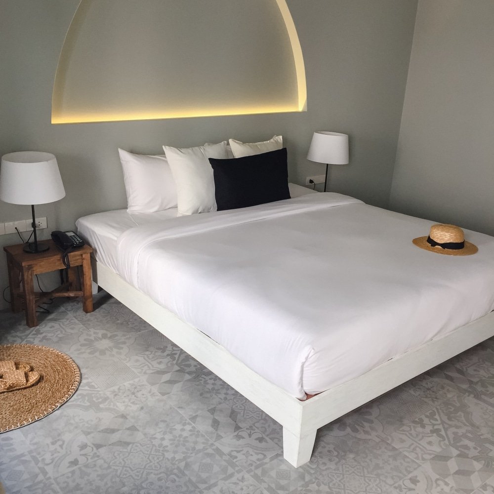 a memory foam mattress in the bedroom