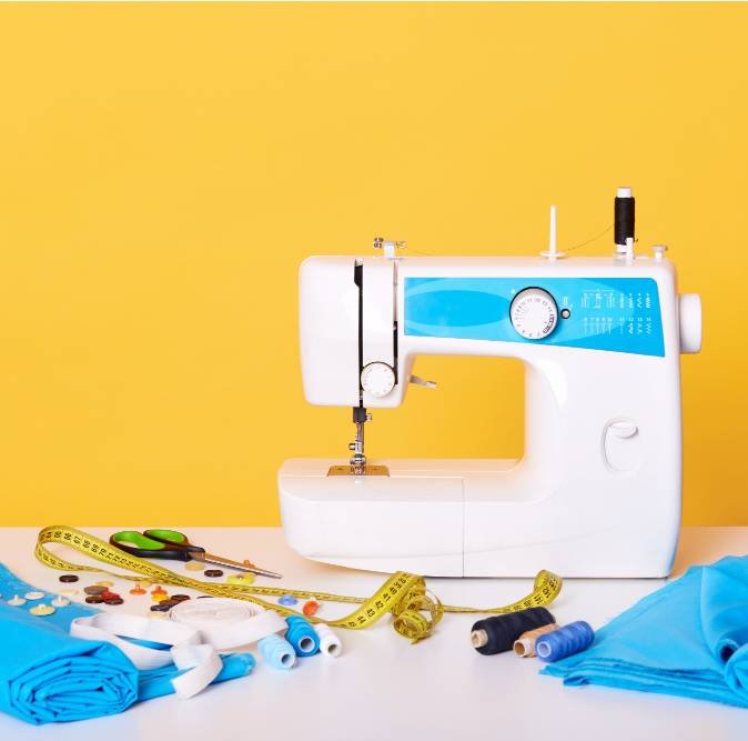 a sewing machine on the table