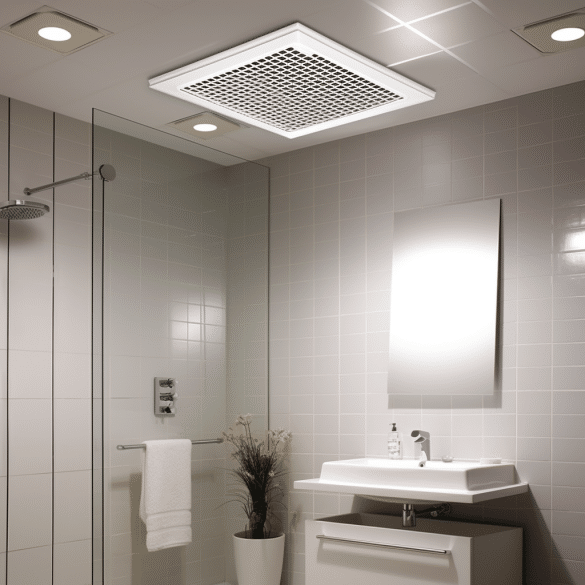 efficiently heat your bathroom with a ceiling heater