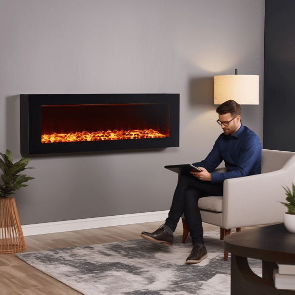 man enjoyed the fireplaces ambiance feeling