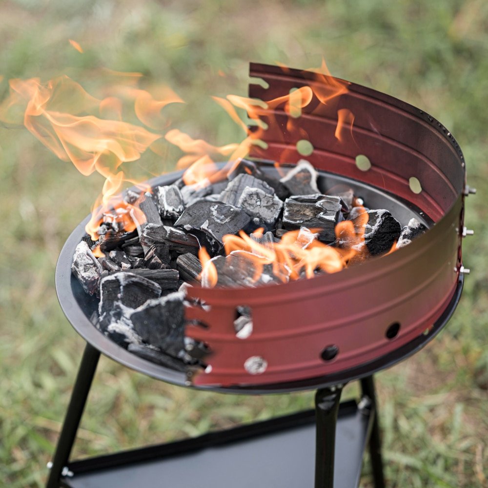 outdoor barbecue with fire