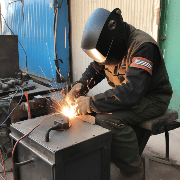 skilled mig welder with precision and